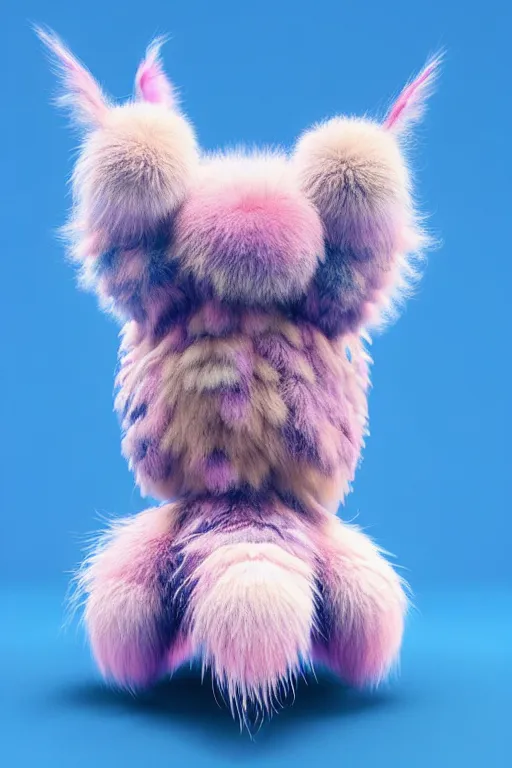 Prompt: high quality 3 d render hyperrealist very cute multipastel dotted fluffy! tarantula cat hybrid with detailed fluffy wings!!, vray smooth, in the style of detective pikachu, hannah yata charlie immer, dramatic blue light, low angle, uhd 8 k, sharp focus