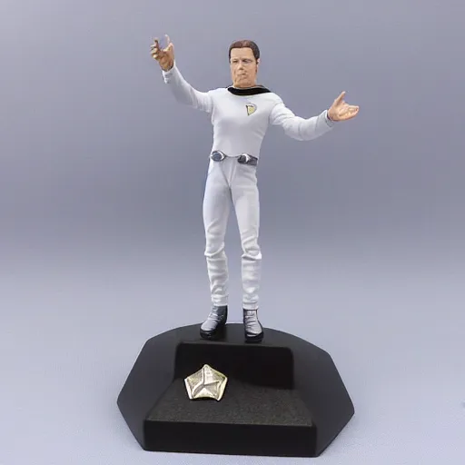 Image similar to star trek enterprise figurine, highly - detailed, made of diamond