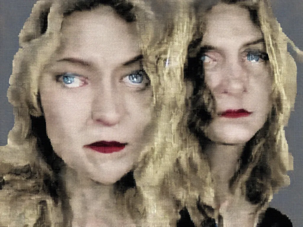 Prompt: Laura Palmer from Twin Peaks, pixelated, posterized