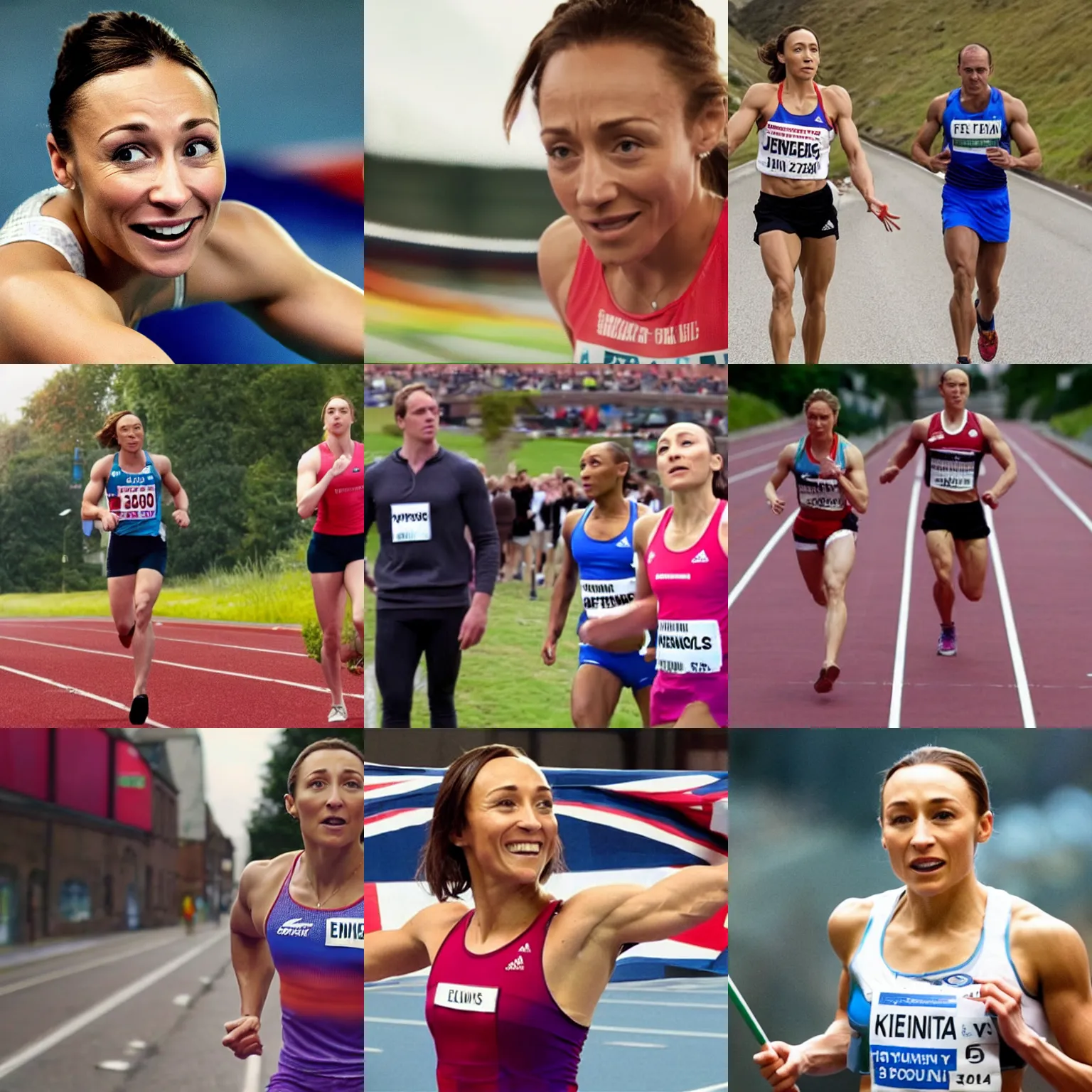 Prompt: film still from a movie featuring Jessica Ennis