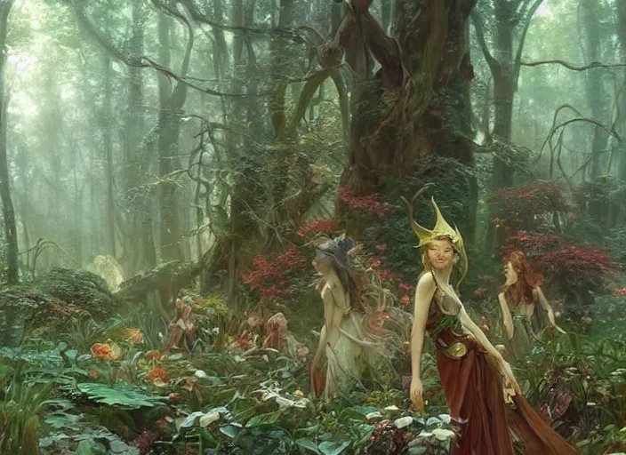 an image of a beautiful mythical fantasy forest filled