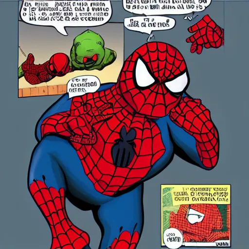 Image similar to morbidly obese Spiderman