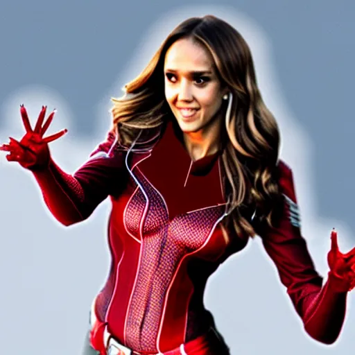 Prompt: Jessica Alba as scarlet witch