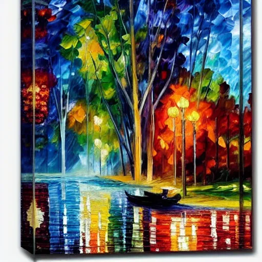 Image similar to A Landscape by Leonid Afremov and Claude Monet