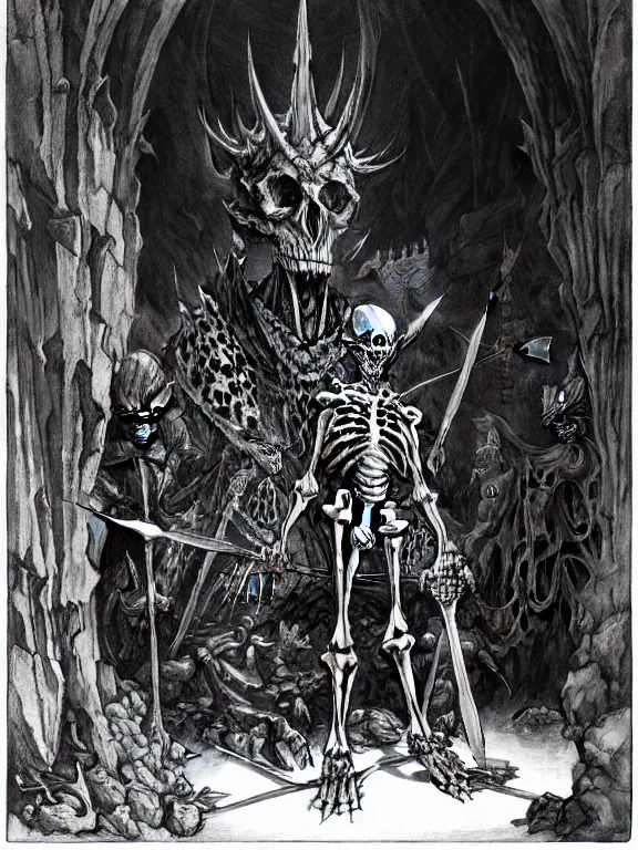 56H Fantasy Underworld White Walker Skeleton Spines & Bones
