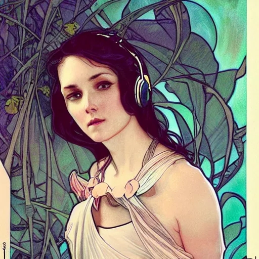 Image similar to photo of tired dj by artgerm and greg rutkowski and alphonse mucha annie leibovitz