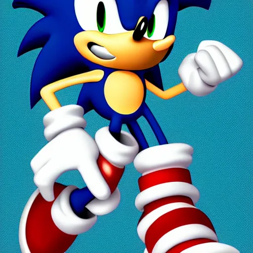 Image similar to sonic the hedgehog, digital art