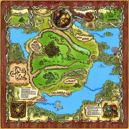 Image similar to fantasy d & d map. garden of eden