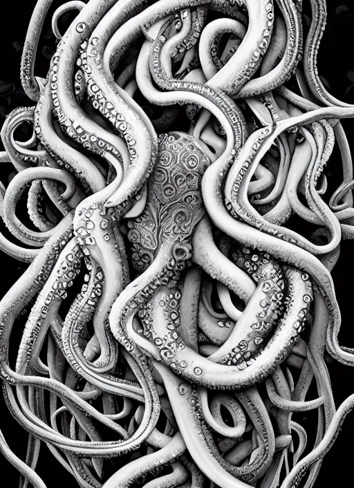 Image similar to hyper realistic photography of intricate deep sea medusa squid hybrid cinematic, symmetric detailed,