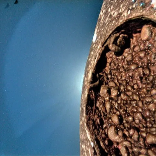 Image similar to insanely deatailed closeup of ancient alien feces captured on a gopro from 2 0 0 7
