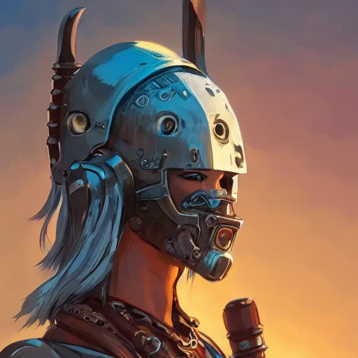 Image similar to cyberpunk viking helmet mask warrior goddess robot ninja fantasy, art gta 5 cover, official fanart behance hd artstation by jesper ejsing, by rhads, makoto shinkai and lois van baarle, ilya kuvshinov, ossdraws