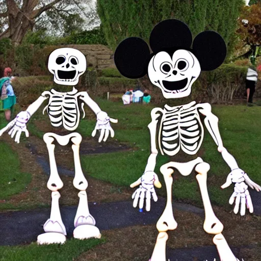Prompt: skeletons disney style dancing in graveyard party happy