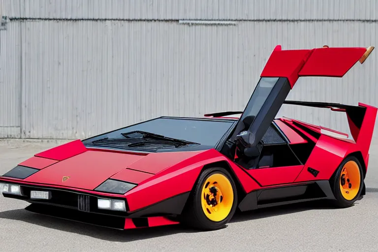 Image similar to wish. com version of a lamborghini countach