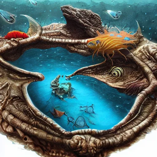 Prompt: underwater alien playground, photorealistic, detailed