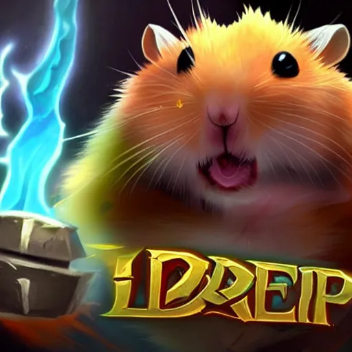 Image similar to a hamster in dota 2 lore