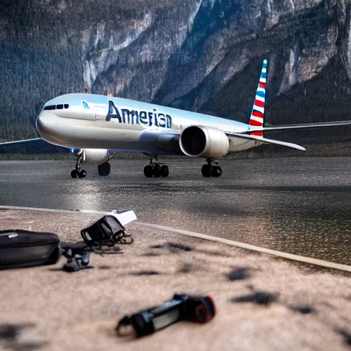 Image similar to ceo of american airlines doug parker throwing suitcases, 4 k, hyper realistic, dslr, high resolution, landscape, beautiful