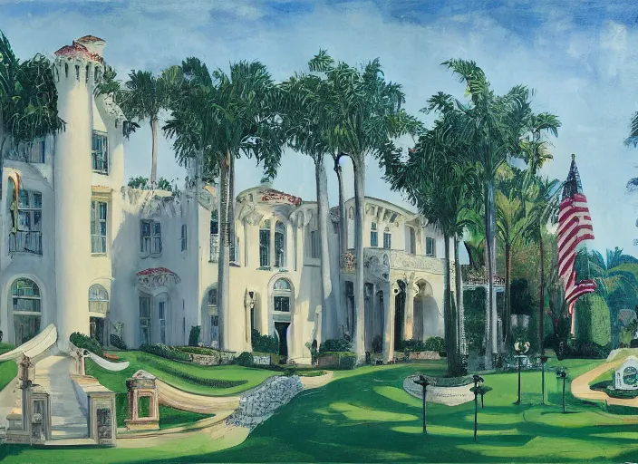 Image similar to Mar-a-Lago estate by otto dix