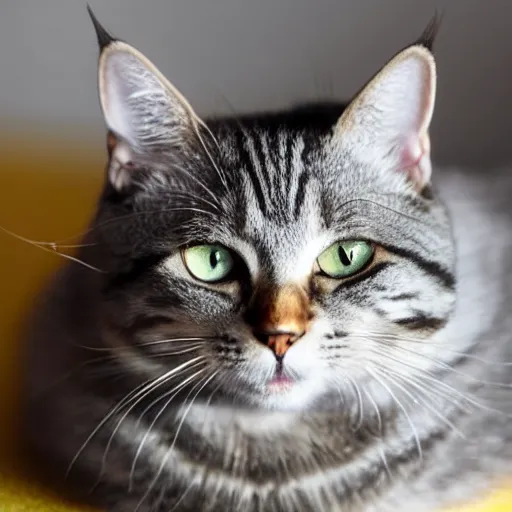 Image similar to gray tabby cat with gold crown