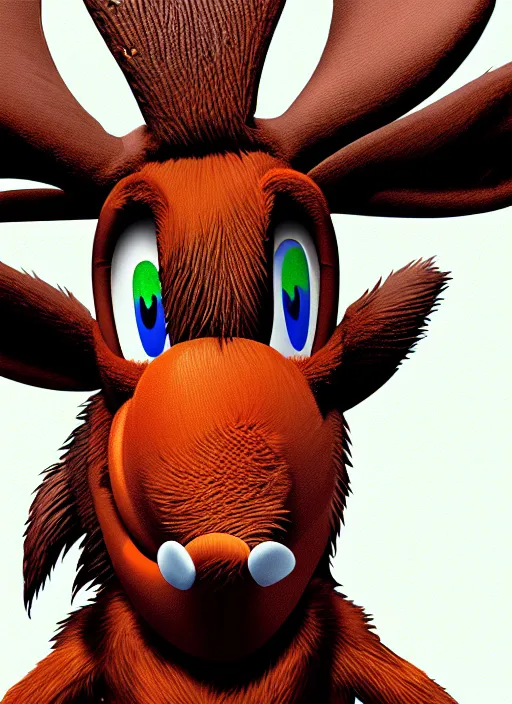 Image similar to highly detailed closeup of a moose character, from sonic the hedgehog, sonic video game series, character concept art