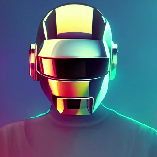 Image similar to headshot portrait of low poly 3D miniature daft punk kids standing back to back, illustration, artgerm, octane render, inspired by Greg rutkowski, colorful, studio lighting, full body