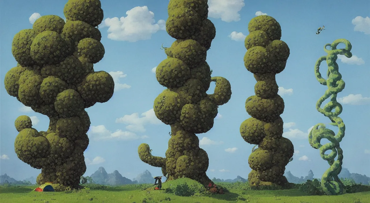 Image similar to single flooded simple tentacle tree tower!, very coherent and colorful high contrast!! masterpiece by rene magritte simon stalenhag carl spitzweg syd mead norman rockwell edward hopper james gilleard, minimalist, dark shadows, sunny day, hard lighting