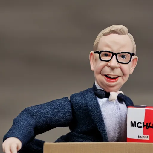 Image similar to michael gove action figure, figurine, product photo, realistic