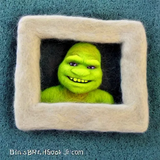 Image similar to shrek needle felted + needle felting art