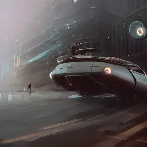 Image similar to redesigned old car as new, elegant, digital painting, concept art, smooth, sharp focus, art style from Wang Ke and Greg Rutkowski and Bruce Kaiser and Scott Robertson and Dmitry Mazurkevich and Doruk Erdem and Jon Sibal, small style cue from Blade Runner and Minority Report and iRobots