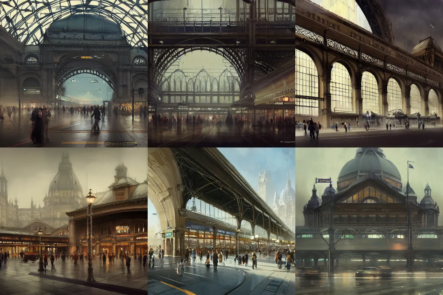 Prompt: Concept art, Flinders Street Station, 8k, james gurney, greg rutkowski, john howe, artstation