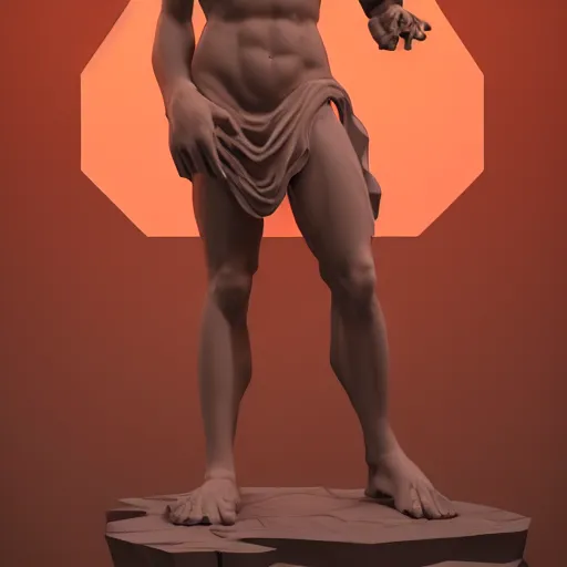 Image similar to 3d low polygon michaelangelo's david. 8k resolution. raytracing. trending on artstation.