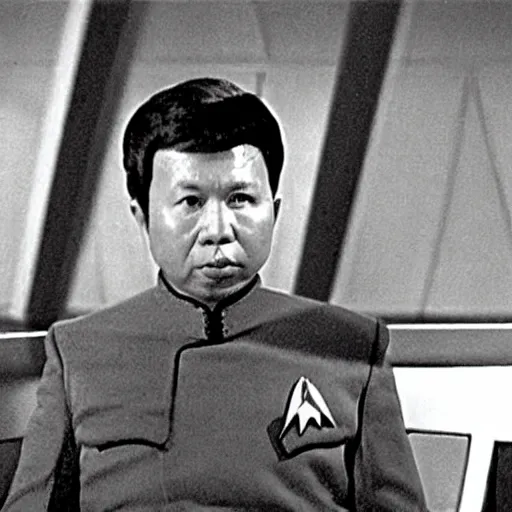 Image similar to A still of Pol Pot in Star Trek