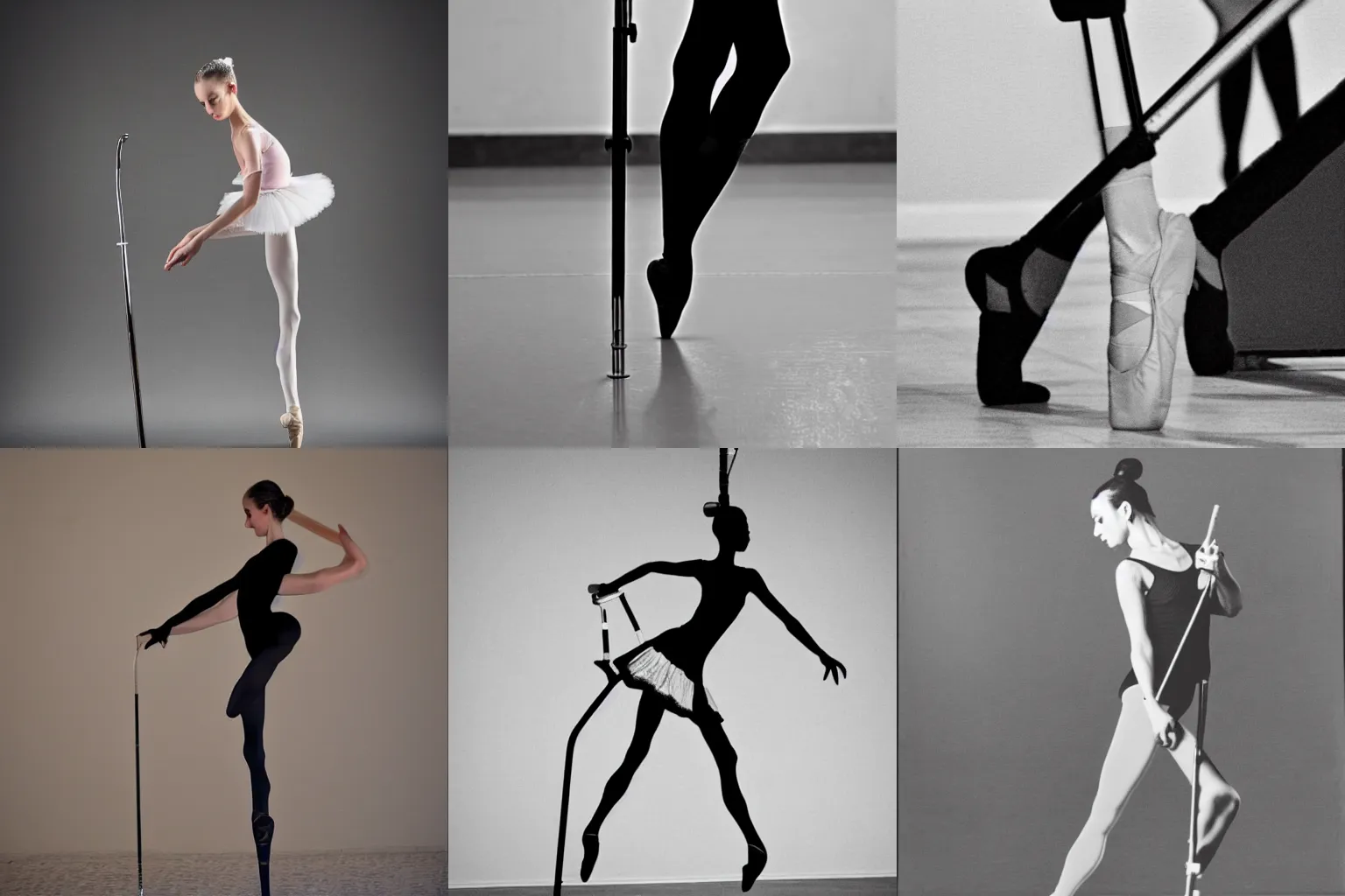 Prompt: ballet dancer on crutches