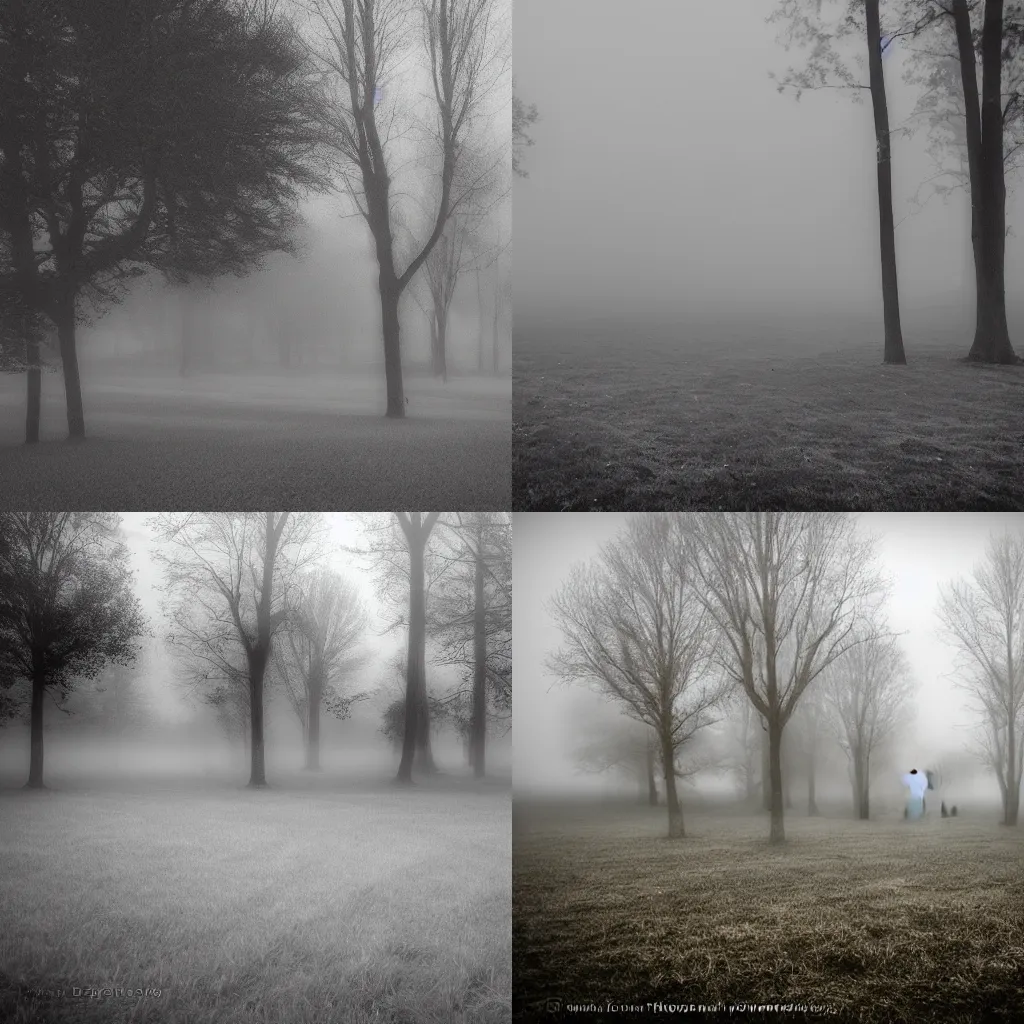 Prompt: graveyard of dreams foggy landscape