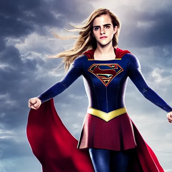 Image similar to emma watson as supergirl