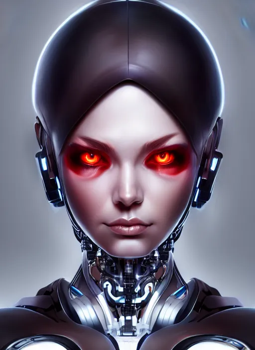 Image similar to portrait of a cyborg woman by Artgerm, biomechanical, hyper detailled, trending on artstation