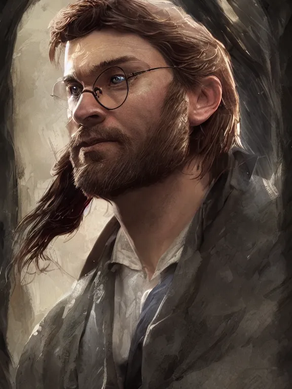 Image similar to antony starr as harry potter, au naturel, hyper detailed, digital art, trending in artstation, cinematic lighting, studio quality, smooth render, unreal engine 5 rendered, octane rendered, art style by klimt and nixeu and ian sprigger and wlop and krenz cushart