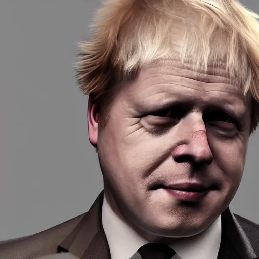Image similar to Boris Johnson with Ariana grande body, realistic artstyle, wide shot, dramatic lighting, octane render, hyperrealistic, high quality, highly detailed, HD, beautiful, cinematic, 8k, unreal engine, facial accuracy, symmetrical