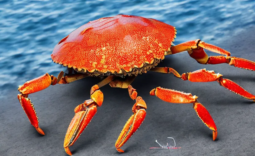 Image similar to giant crab, highly detailed, extremely high quality, hd, 4 k, 8 k, professional photographer, 4 0 mp, lifelike, top - rated, award winning, cinematic, realistic, detailed lighting, detailed shadows, sharp, no blur, edited, corrected, trending