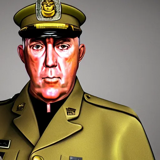 Image similar to hyper - realistic portrait of sergeant hartman, full metal jacket, 3 d, 8 k, digital art