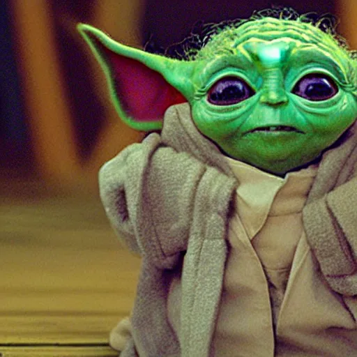 Prompt: baby yoda, risograft