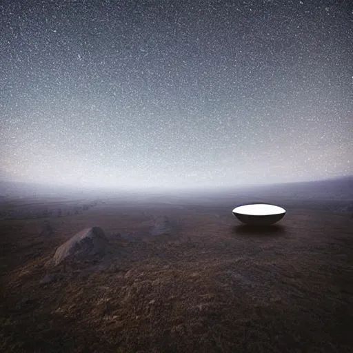 Prompt: huge mysterious ufo ignoring the laws of physics over a natural scene. entries in the 2 0 2 0 sony world photography awards.