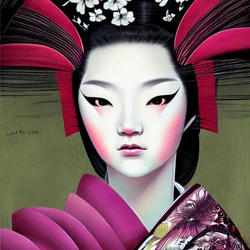 Image similar to a portrait of a geisha by android jones