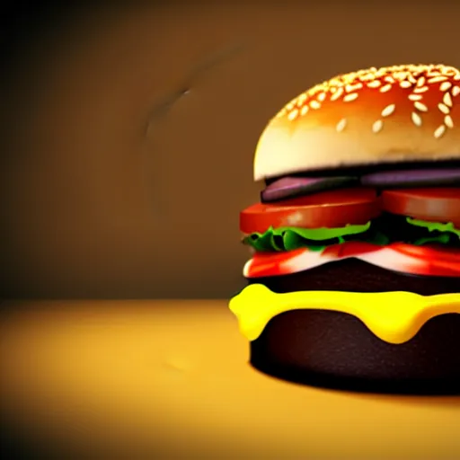 Prompt: a cat / burger hybrid, with fries, volumetric lighting, 4 k