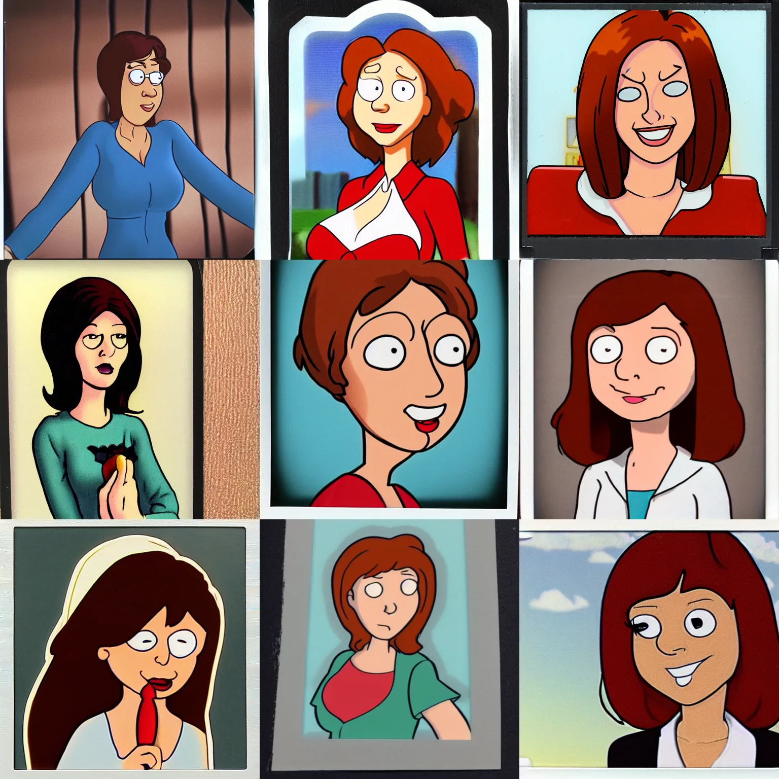 Prompt: Lois Griffin as a human, photo, detailed, polaroid
