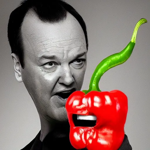 Image similar to screaming kevin spacy with red face as a pepper