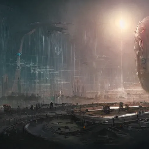 Image similar to concept art about biopunk anti-utopia