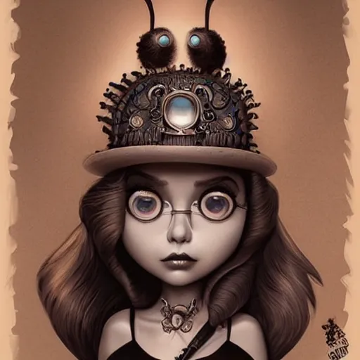 Image similar to Lofi surprise portrait Pixar style by Joe Fenton and Stanley Artgerm and Tom Bagshaw and Tim Burton