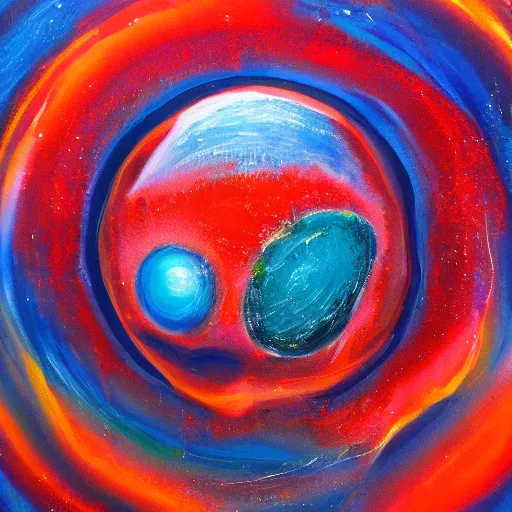 Image similar to rebooting a planet, abstract painting