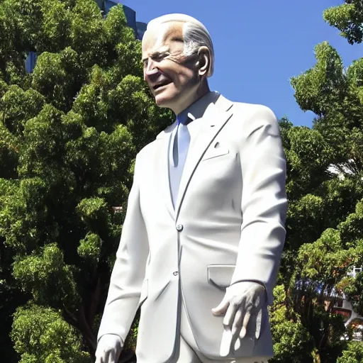 Image similar to joe biden statue outside of the nickelodeon hotel