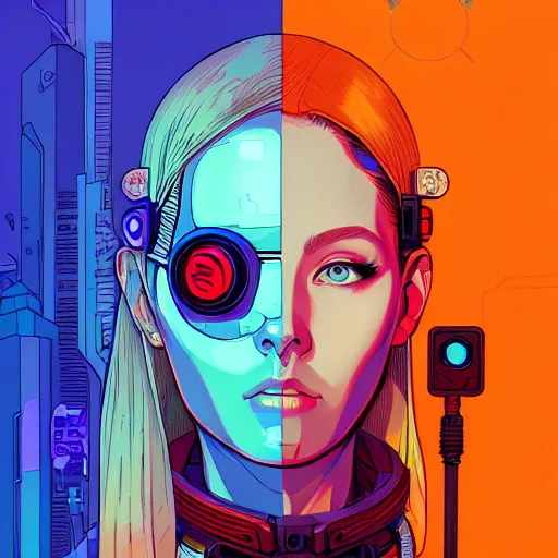 Image similar to portrait painting of a cyberpunk olivia hye hacker, sharp focus, award - winning, trending on artstation, masterpiece, highly detailed, intricate. art by josan gonzales and moebius and deathburger